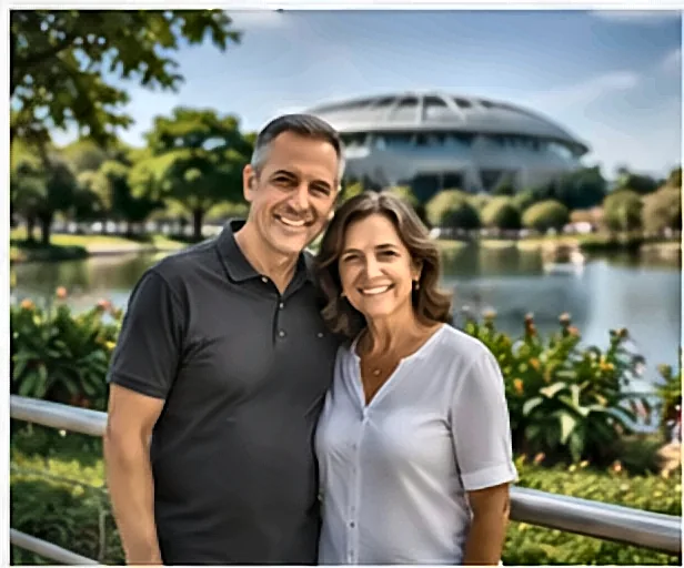 Casal de idosos aposentados passeando no parque — Consignado INSS Para Aposentado Rural: Dificuldades e Soluções