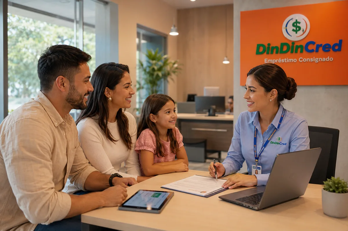 Consignado FAB Para Investir: Arbitragem Financeira Para Militares Cliente em atendimento humanizado na loja da Din Din Cred — Consignado FAB Para Investir: Arbitragem Financeira Para Militares