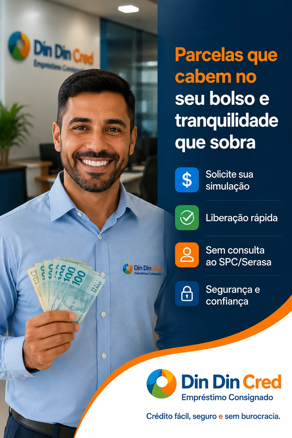 Reajuste Salarial das Forças Armadas e o Impacto no Consignado da FAB Cliente em atendimento humanizado na loja da Din Din Cred — Reajuste Salarial das Forças Armadas e o Impacto no Consignado da FAB