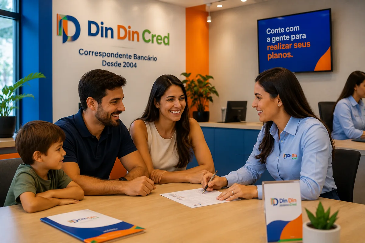 Cartão Consignado (RMC): O Que É, Como Funciona e Como Usar Sem Erro Cliente em atendimento humanizado na loja da Din Din Cred — Cartão Consignado (RMC): O Que É, Como Funciona e Como Usar Sem Erro