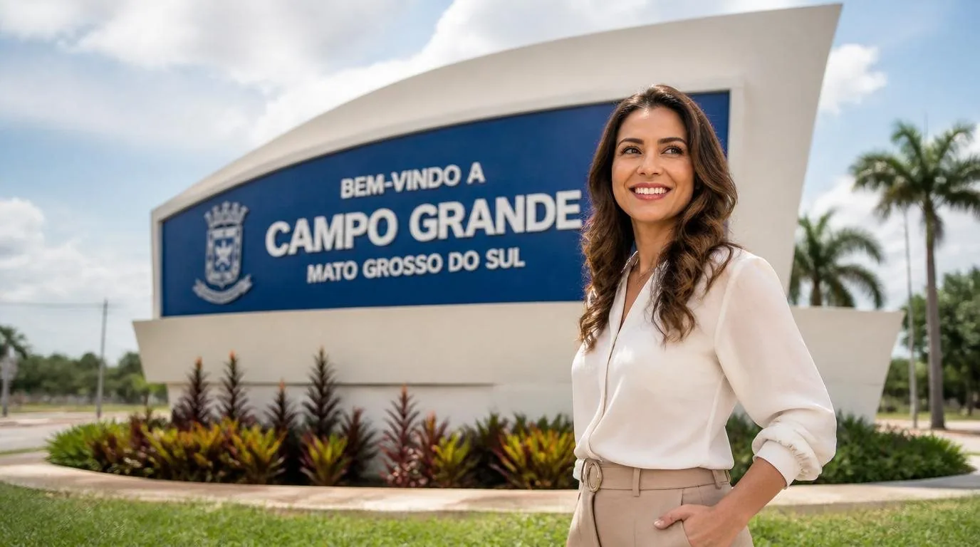 Placa de entrada da cidade de Campo Grande (MS) — Empréstimo consignado para servidores da Prefeitura de Campo Grande