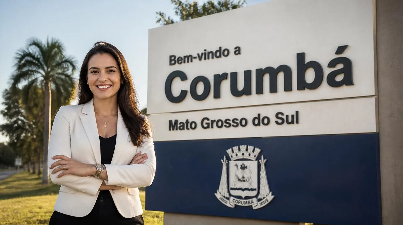 Consignado em Corumbá MS: INSS, Servidores e FGTS no Pantanal Placa de entrada da cidade de Corumbá (MS) — crédito consignado com atendimento digital da Din Din Cred — Consignado em Corumbá MS: INSS, Servidores e FGTS no Pantanal