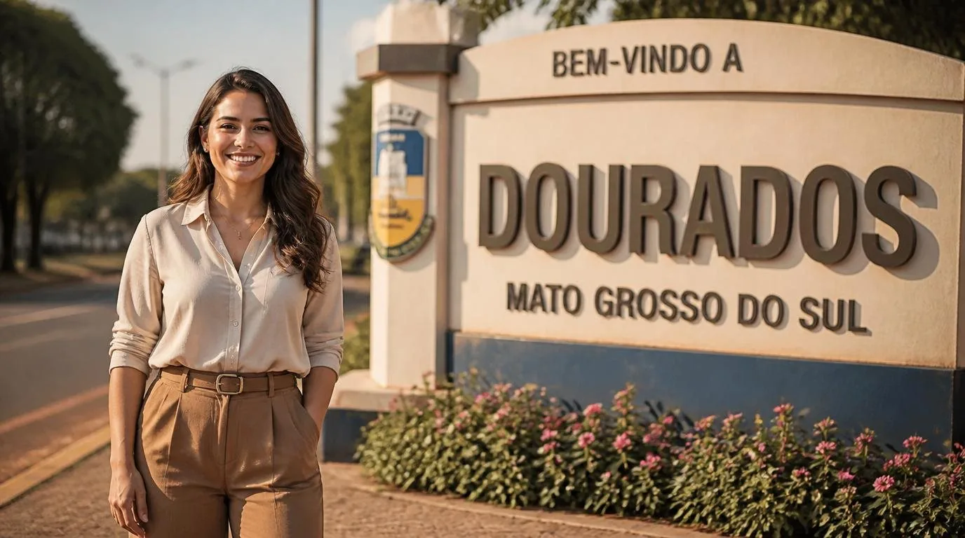 Consignado em Dourados MS: Aposentados, Servidores e FGTS Com Atendimento Digital Placa de entrada da cidade de Dourados (MS) — crédito consignado com atendimento digital da Din Din Cred — Consignado em Dourados MS: Aposentados, Servidores e FGTS Com Atendimento Digital