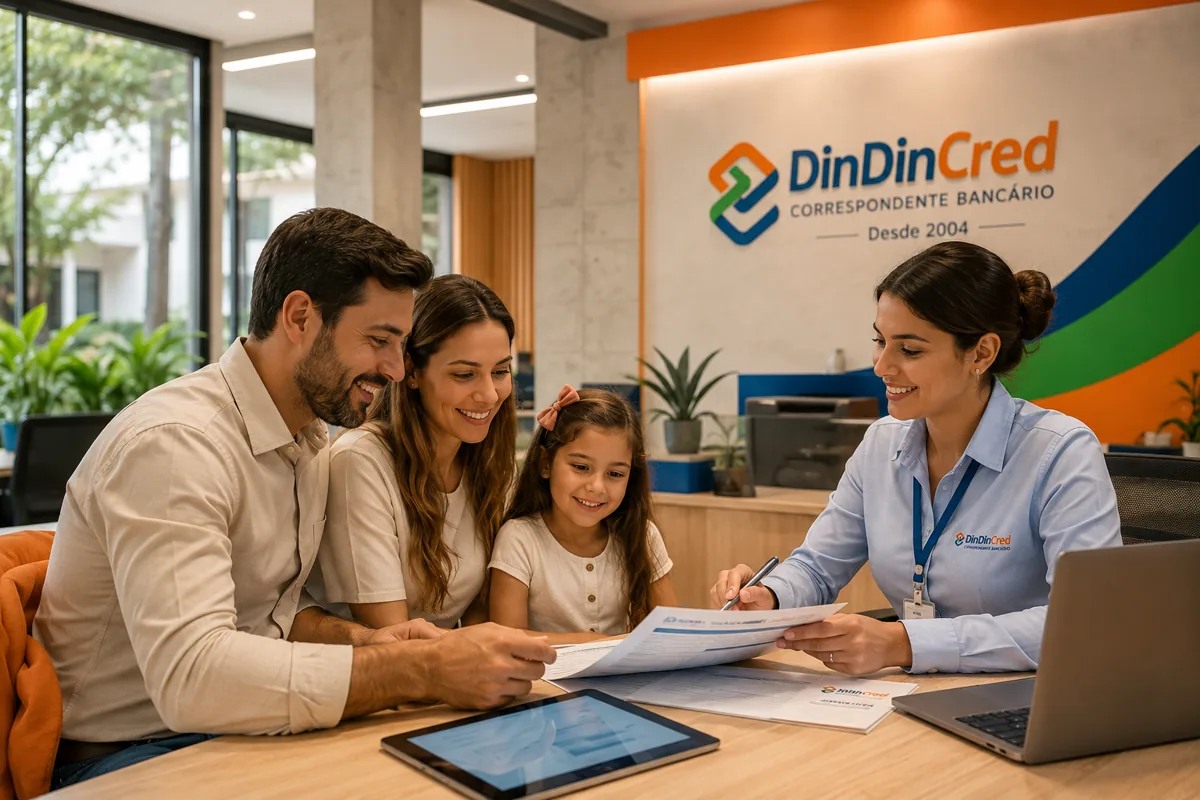 Crédito Responsável: Como a Din Din Cred Avalia o Que é Certo Para Cada Cliente Equipe da Din Din Cred em atendimento humanizado — Crédito Responsável: Como a Din Din Cred Avalia o Que é Certo Para Cada Cliente