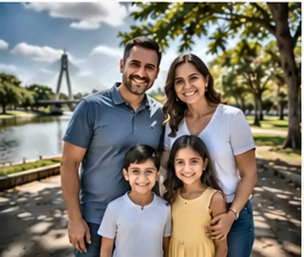 Consignado Para BPC/LOAS: Como Funciona Para Deficiente e Idoso de Baixa Renda Família feliz planejando as finanças — Consignado Para BPC/LOAS: Como Funciona Para Deficiente e Idoso de Baixa Renda
