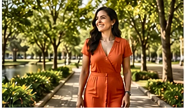 Mulher confiante planejando suas finanças na cidade — Consignado Para Pensionistas e Viúvas do INSS: Guia Completo
